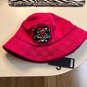 Ed Hardy Pink Bucket Hat with Skull Design NWT